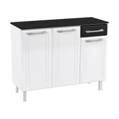 Imagem de Balcão De Cozinha De Aço Triplo Com Tampo Rose Smart Branco
