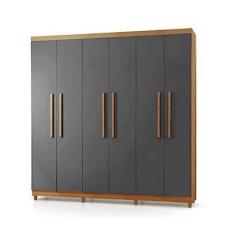 Imagem de Guarda Roupa Elegance 6 Pts com 8 Pes Nature/alasca - Vlr
