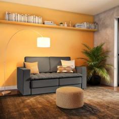 Imagem de Sofá 3 Lugares Retrátil Nyon Linho Cinza 180 cm - Mobly