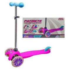 Imagem de Patinete Infantil Com 3 Rodas E Leds Rosa - Bbr Toys