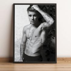 Imagem de Quadro decorativo A4 Justin Bieber Sem Camisa foto