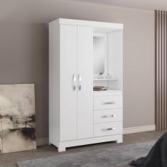 Imagem de Guarda-roupa 2 Portas 3 Gavetas Nt5170 Branco/rosa Notável Móveis Branco