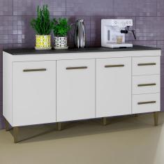 Imagem de Balcão De Cozinha Atenas 3 Portas 3 Gavetas Branco - Kaiki Móveis