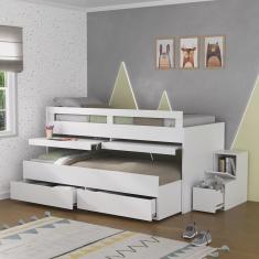 Imagem de Beliche Infantil Baixo 2 Gavetas com Escrivaninha Foscarini