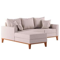 Imagem de Sofá 3 Lugares Beny Com Chaise Esquerdo Linho Cru