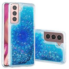 Imagem de OOPKINS Capa líquida com glitter para Samsung Galaxy S22, Galaxy S22, capa protetora de silicone TPU macio para meninas brilhante flutuante areia movediça transparente à prova de choque para Samsung