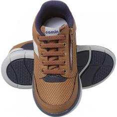 Imagem de Tênis London Infantil Masculino com Fecho Zíper Macio Dia a Dia Camin-Masculino
