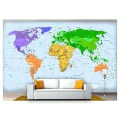 Imagem de Papel De Parede Mapa Mundi Continentes Nmu04