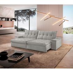 Imagem de Sofá Lua Linho 02 Módulos 120 Cm B25cm Meu Sofá Online A230 Linho Cinza