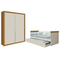 Imagem de Jogo De Quarto Infantil Com Guarda Roupa Prince E Bicama Nuth Areia Savana - Reller Móveis Areia Savana