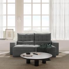 Imagem de Sofá Retrátil e Reclinável 3 Lugares 230cm Embaúba Extra Cabecasa Madeiramadeira Grafite Fosco