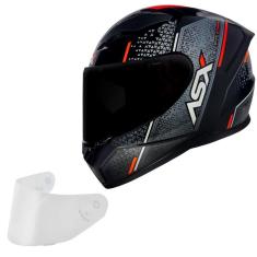 Imagem de Capacete Masculino Asx City Storm Cinza Moto + Viseira Fume