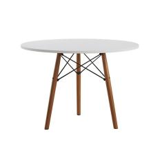 Imagem de Mesa Eames Eiffel Tampo Redondo Isabella Mdp 80cm 3 Pés em Madeira Branco