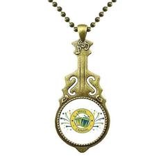 Imagem de DIYthinker Colar Drum Stars Celebrate Brazil Carnival Necklace Antique Guitar Jewelry Music Pendant