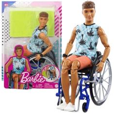 Imagem de Boneco Ken Fashionista Moreno com Cadeira de Rodas Barbie
