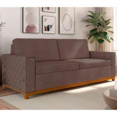 Imagem de Sofá Living Vintage 3 Lugares 225cm em Linho Áspen Avelã