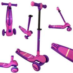 Imagem de Patinete Infantil Scooter Dobrável Led 3 Rodas Até 50Kg - Analu Kids