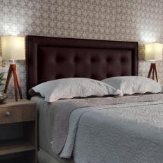 Imagem de Cabeceira Cama Casal Veneza 10 Diamond Com Tachas Corano Marrom 60 Rbl