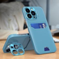 Imagem de Para iPhone 14 Pro Max Suporte Invisível Slot para Cartão Capa de Telefone Para iPhone 13 11 12 Pro Max 14 Plus Lente de Metal Capa Protetora da Câmera, T2, Para iPhone 14Plus