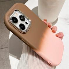 Imagem de Capa de telefone com padrão oval de cor gradiente para iPhone 14 11 12 13 15 Pro Max Plus XR X XS Capa de silicone macio à prova de choque, marrom rosa, para iPhone 15