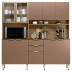 Imagem de Cozinha Compacta 10 Portas 2 Gavetas 98221 Amendola Marsala Prime Tx Demobile
