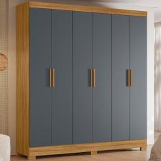 Imagem de Guarda Roupa Casal 6 Portas 2 Gavetas Freijó - Cinza Valença - Moval