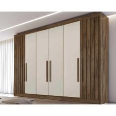 Imagem de Guarda Roupa Casal Potente 6 Portas c/ 2 Ripados e 6 Gavetas Braúna/Of