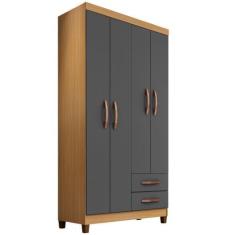 Imagem de Guarda Roupa Casal 4 Portas E 2 Gavetas Modena Carvalho Americano/Graf
