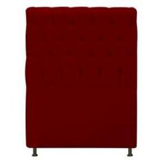 Imagem de Cabeceira Kristal Estofada Capitonê 100 cm para Cama Box Solteiro Suede Bordô Quarto - AM Decor