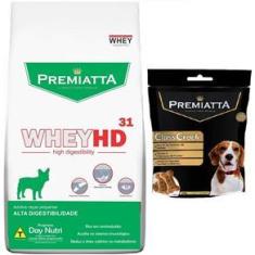 Imagem de Ração Premiatta Whey HD 31 para Cães Adultos de Raças Pequenas (6kg) + Biscoito Premiatta Classcrock (400g)
