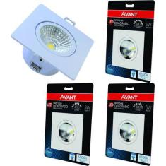 Imagem de Kit 4 Spot Led Embutir 5w Quadrado 6500k  frio Avant