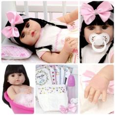Imagem de Boneca Reborn Morena Linda 52cm Recem Nascida - Cegonha Reborn Dolls