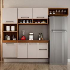 Imagem de Cozinha Compacta Suspensa 6 Portas e 2 Gavetas Liz - CHF Moveis, Carva