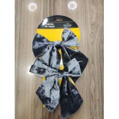 Imagem de NTA12056 enfeite de Natal laço cinza Contém 02 unidades 15cm x17cm - W