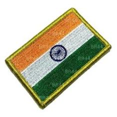 Imagem de Bandeira Índia Patch Bordada Fecho de Contato Gancho