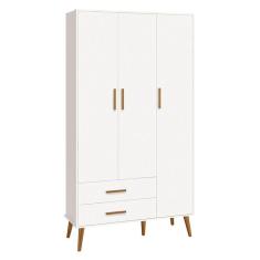 Imagem de Guarda Roupa Infantil Isis 3 Portas E 2 Gavetas Branco - Reller Móveis Branco