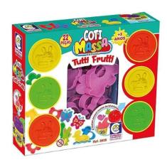 Imagem de Brinquedo Massinha Modelar Coti Massa Cheiro Tutti Frutti Kit Família