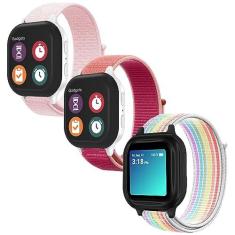 Imagem de Pacote com 2 pulseiras de reposição para relógio Gabb, pulseira de relógio infantil respirável de nylon de 20 mm com pinos de liberação rápida para relógio infantil sem fio Gabb, Nylon, Sem Pedra