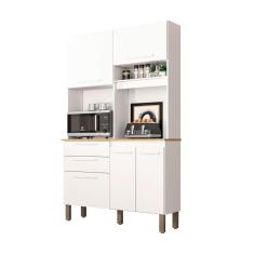 Imagem de Armário De Cozinha 5 Portas 2 Gavetas Dubai Sallêto Móveis Branco