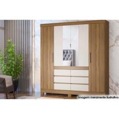 Imagem de Guarda Roupa Casal 4 Portas e 6 Gavetas c/ Espelho Cadis - Amendola/Of
