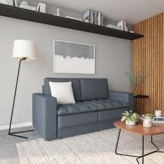 Imagem de Sofá 3 Lugares Retrátil Locarno Linho Cinza 180 Cm - Mobly