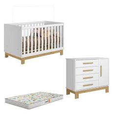 Imagem de Berço Americano 4315 e Cômoda Sapateira 4355 Q Encanto Slim Branco Ace