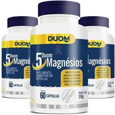 Imagem de COMBO 3 DUOM 5 MAGNÉSIOS QUELATO MALATO TAURATO CITRATO ÓXIDO 60 CÁPSULAS CADA TOTAL 180 CÁPS