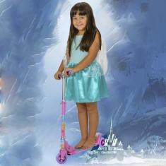 Imagem de Patinete Infantil Rosa + Fantasia De Princesa + Coroa Linda - Dm Toys