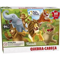 Imagem de Quebra Cabeça Infantil Animais Bichos Floresta 60 Peças Pais E Filhos