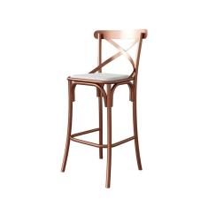 Imagem de Banqueta Katrina Revestimento Sintético Branca e Cobre