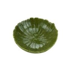 Imagem de Centro de mesa em cerâmica Lyor Banana Leaf 25x25x8,5cm verde