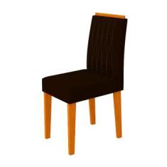 Imagem de Kit com 2 Cadeiras Estofadas Ana Ype Veludo Marrom - New Ceval
