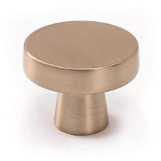 Imagem de COTYKILEY Pacote com 10 puxadores de gaveta de bronze champanhe puxadores de gaveta redondos sólidos puxadores de gaveta de armários dourados puxadores de gaveta para gavetas de cômoda