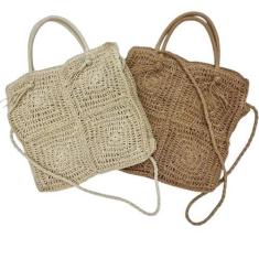 Imagem de Bolsa Palha Feminina Grande Transversal Praia Fashionista Premium - Al